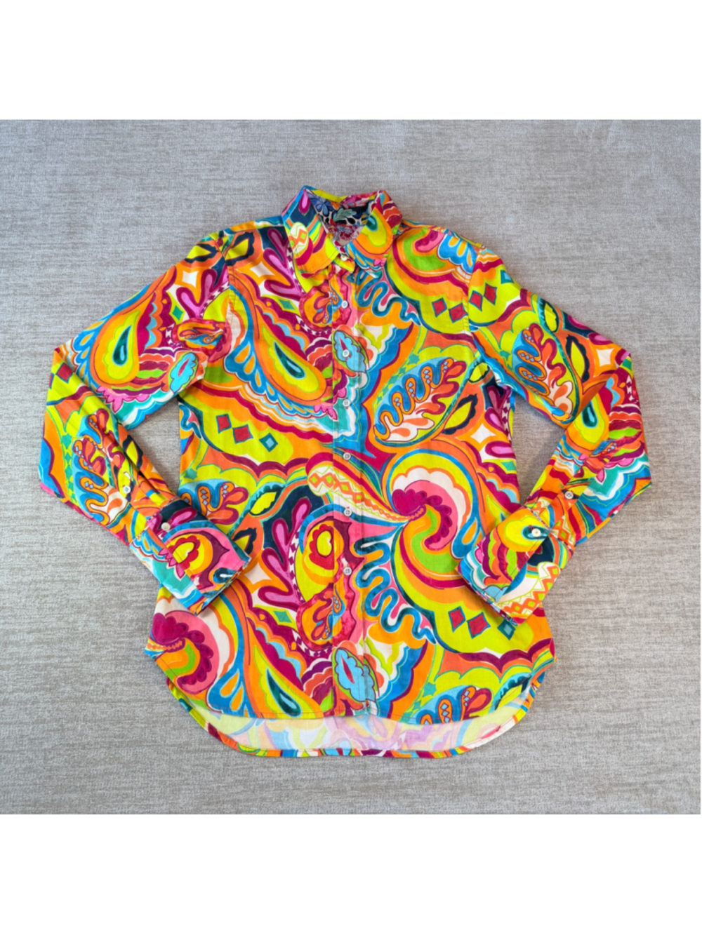 Robert Graham Women’s S Long Sleeve Button Down Shirt Colorful Paisley Floral - Picture 3 of 13